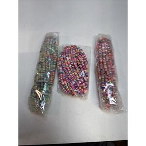 Lot Of Misc. Beads- Flat Clay Beads, Bracelet  Jewelry Making, Kids, Craft